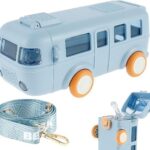 500ml bus shaped water bottle for kids with leak proof lid and colorful design