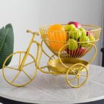 Vintage Bicycle Shaped Wire Fruit Basket for Kitchen and Dining Table