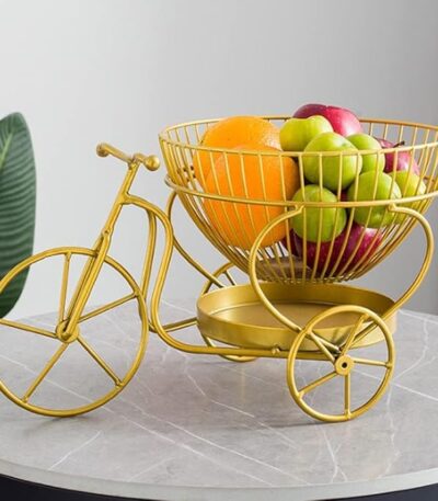 Vintage Bicycle Shaped Wire Fruit Basket for Kitchen and Dining Table