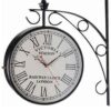 Traditional Double Dial Wall Clock Inspired by Old Railway Platforms