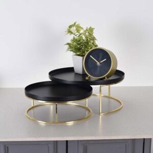 Luxury black and gold dessert display stand with sturdy metal base