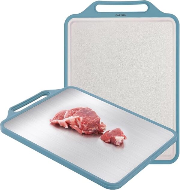 Double-Sided Stainless Steel Cutting Board for Meat and Vegetables