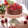 Luxury round cake stand with metallic base for dessert display