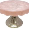 Stylish cake stand with metallic pedestal for pastries and cupcakes