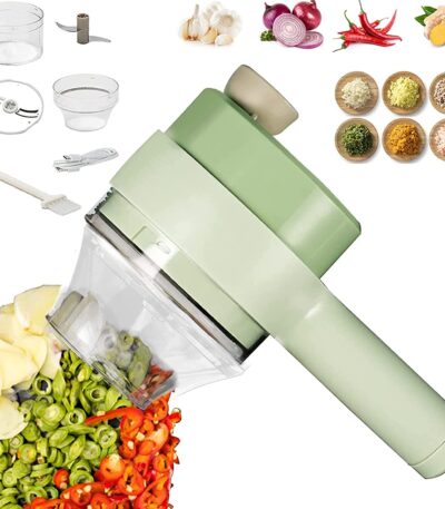 4-in-1 Portable Electric Vegetable Cutter with Rechargeable Battery