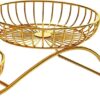 Stylish Wireframe Fruit Bowl in Gold Finish