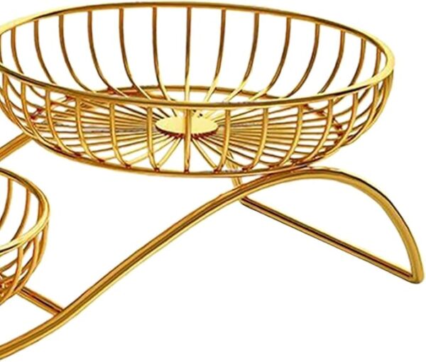 Stylish Wireframe Fruit Bowl in Gold Finish