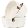 Natural jute mini storage baskets set of 3 for home organization