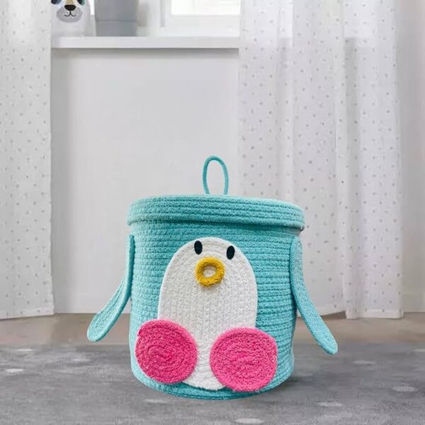 Cute animal storage hamper with lid for toddlers and children’s rooms