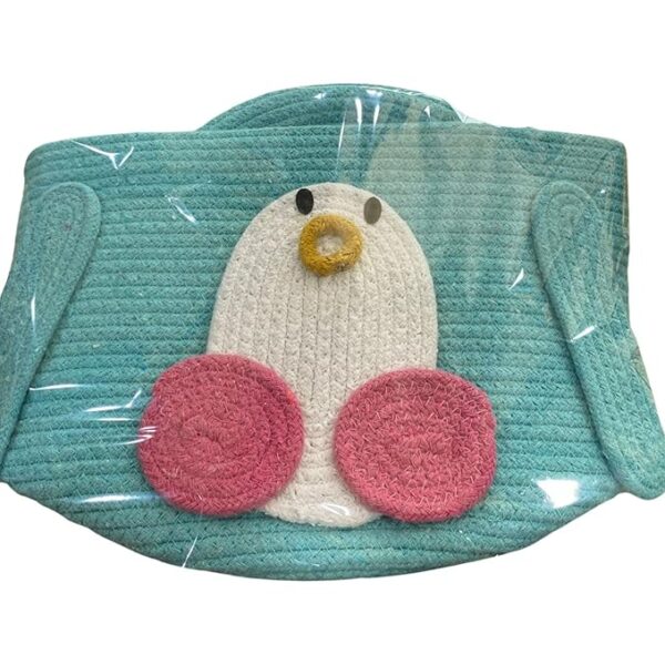 Foldable animal storage bin with lid for nursery and playroom organization