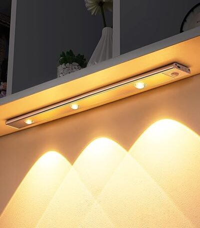Rechargeable under cabinet LED motion sensor light with magnetic installation