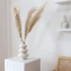 Frosted white ceramic vase with sand-like texture for modern home decor