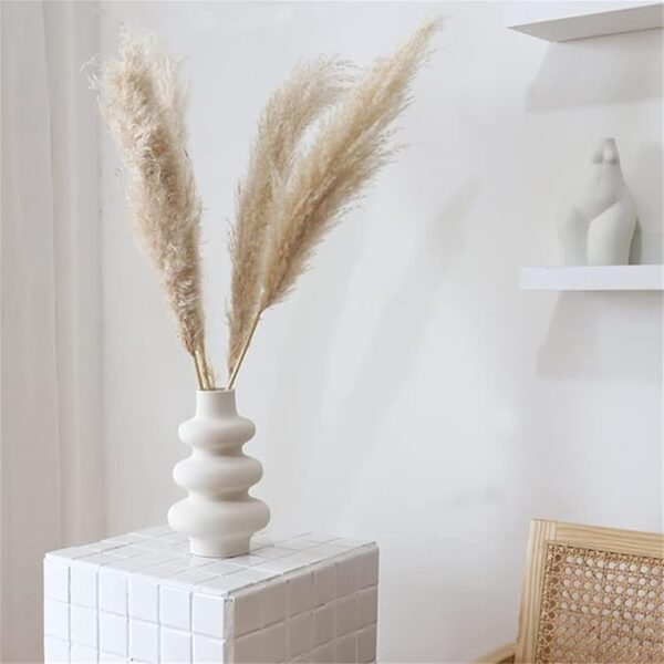 Frosted white ceramic vase with sand-like texture for modern home decor