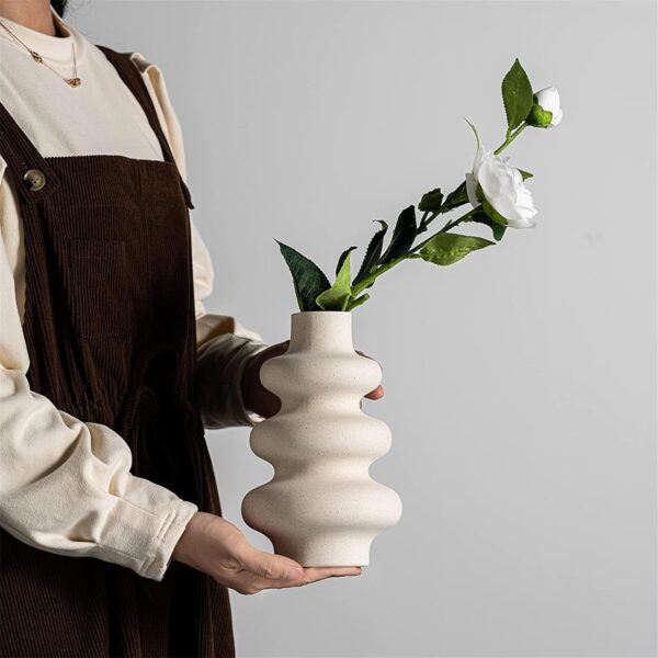 Modern handcrafted ceramic vase for artificial and natural floral displays