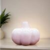 Elegant ceramic vase in pumpkin shape with smooth glossy finish