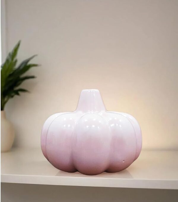 Elegant ceramic vase in pumpkin shape with smooth glossy finish