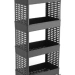 Multipurpose 4-Tier Floor Mount Corner Shelf Organizer for Kitchen and Bathroom