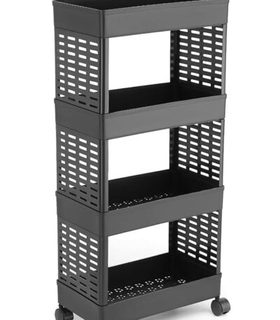 Multipurpose 4-Tier Floor Mount Corner Shelf Organizer for Kitchen and Bathroom