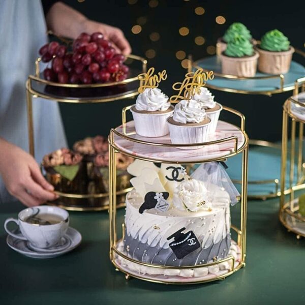 Luxury tier gold serving stand for cakes, desserts, and decorative items