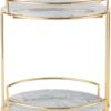 Luxury gold-plated tier organizer with marble tray for multipurpose use