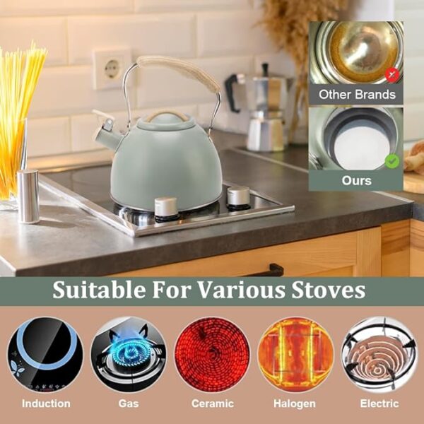 Classic Tea Pot with Whistling Spout – Gas and Induction Compatible Kettle