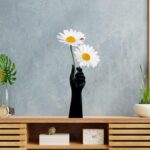 Premium handmade flower vase crafted from polyresin and marble dust