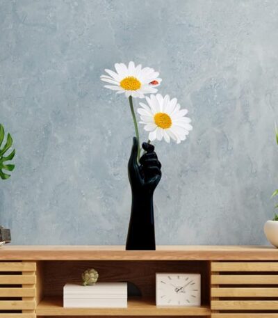 Premium handmade flower vase crafted from polyresin and marble dust