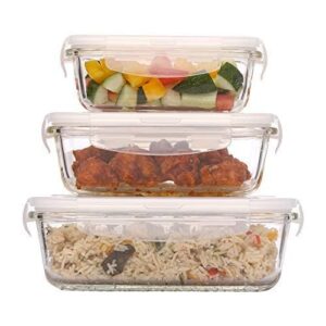 Borosilicate glass containers with airtight lids for kitchen storage