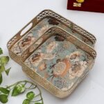 Premium Bird & Flower Metal Serving Tray