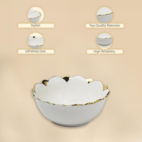 Antique finish ceramic serving bowl with elegant craftsmanship.