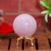 Rose quartz gemstone crystal ball for love attraction