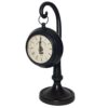 Classic black table clock with world-inspired antique look