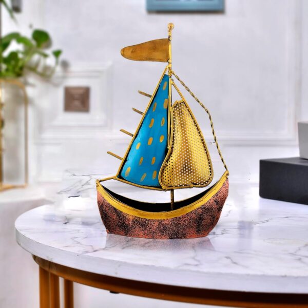 Stylish Naav ship sculpture handcrafted in fine metal