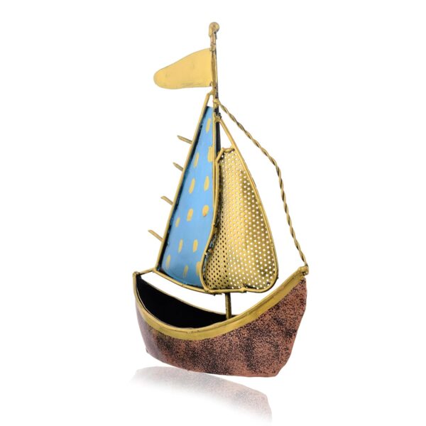 Decorative metal ship sculpture for living room