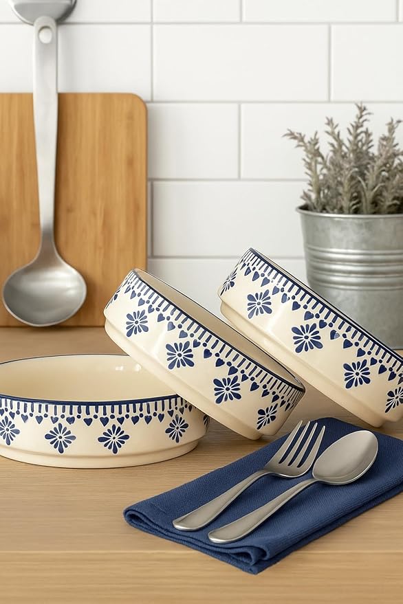 Elegant Handmade Ceramic Bowl Set of 3 – Premium Serving Bowls Handmade ceramic serving bowls set of 3 for kitchen and dining