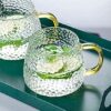 Transparent tea cup set made from durable premium glass