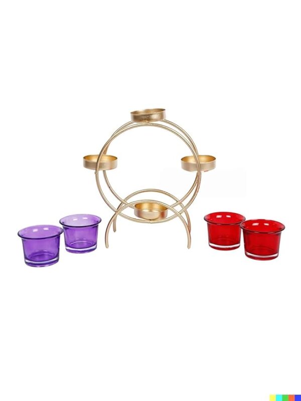 Modern tealight stand with glass cup for warm ambiance