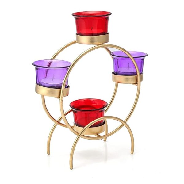 Glass tealight candle cup stand for cozy home lighting