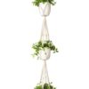 Elegant minimalist white cotton plant hanger eco-friendly design