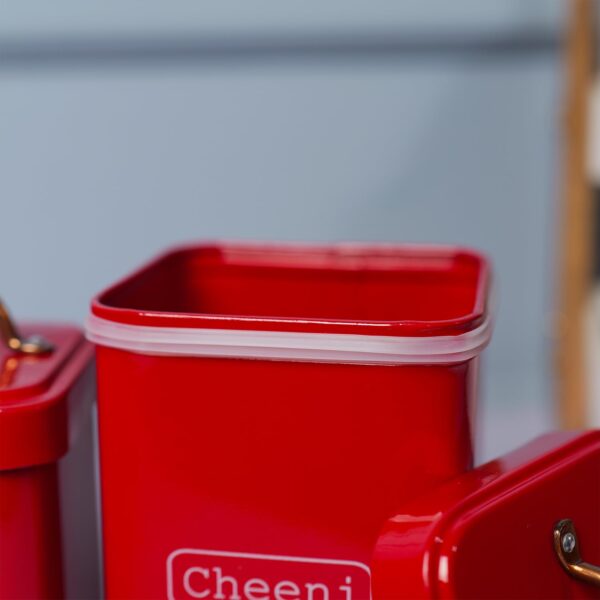 Traditional chai and chini jars in red finish