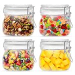 Transparent airtight container with stainless steel lock and silicone ring