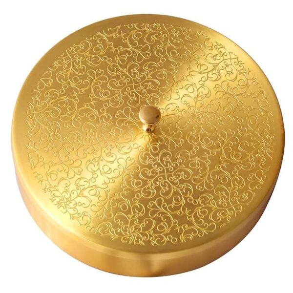 Rustic copper spice storage container for Indian cooking