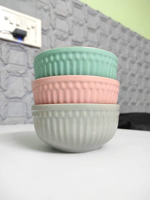 Premium Ceramic Soup Bowls – Multicolour Modern Kitchen Set of 3