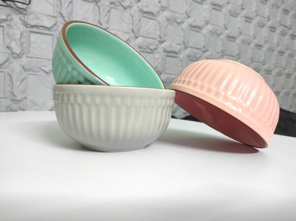 Handmade Ceramic Soup Bowl Collection – Multicolour Set of 3
