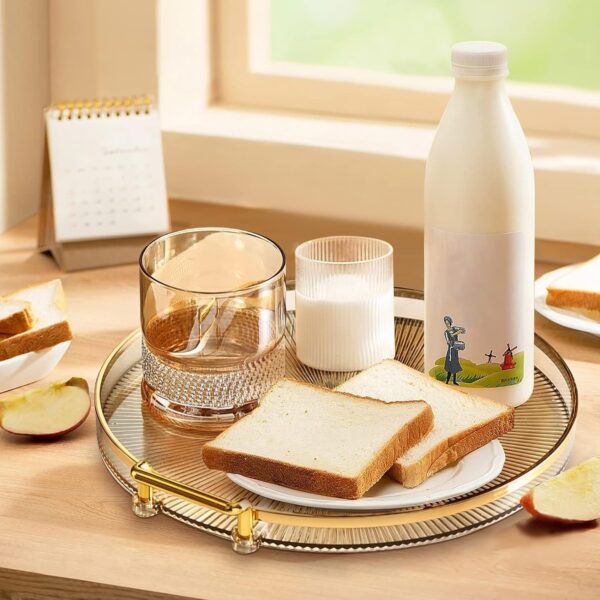 Round Breakfast Tray with Ergonomic Acrylic Handles