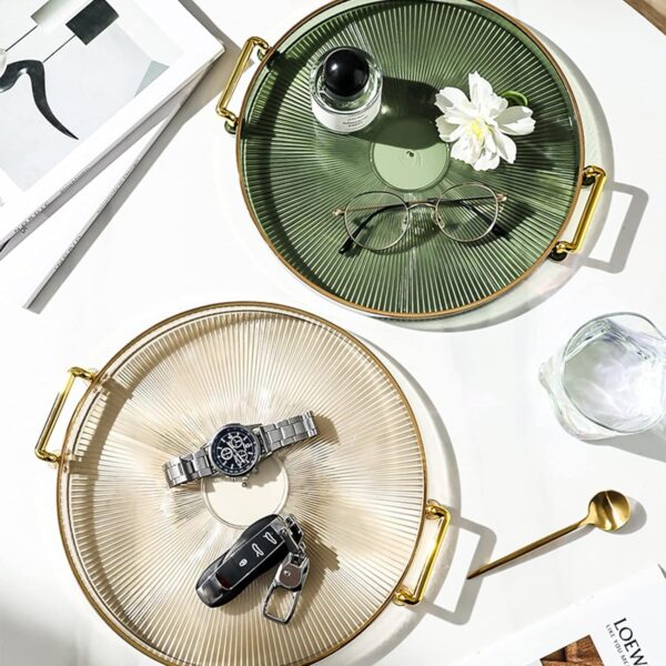 Elegant Round Tray for Serving Beverages and Snacks