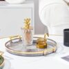 Modern Round Tray with Clear Acrylic Handles for Snacks