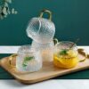 Premium glass tea cups set with elegant design for home and café