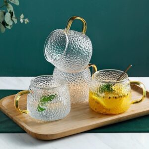 Premium glass tea cups set with elegant design for home and café