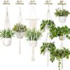 Bohemian macrame plant holder with UV-resistant cotton strands